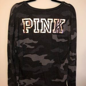 Pink Victoria’s Secret camo long sleeve tee